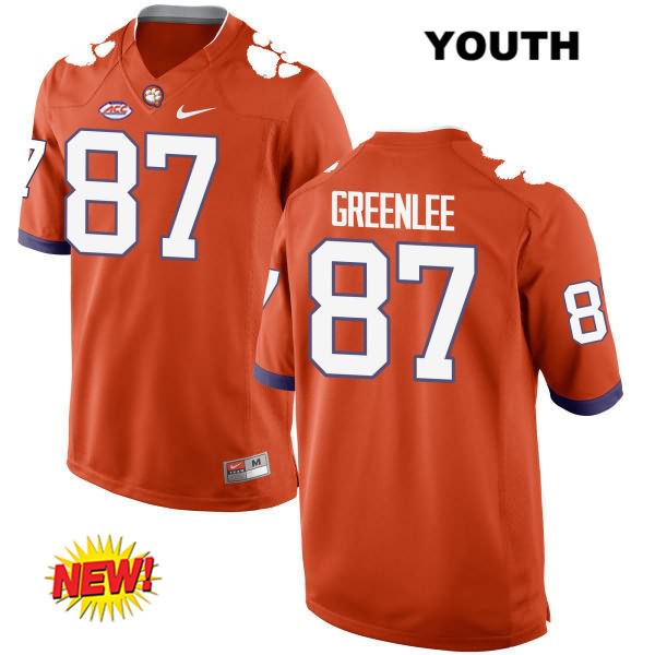 Youth Clemson Tigers #87 D.J. Greenlee Stitched Orange New Style Authentic Nike NCAA College Football Jersey IFJ5146BF
